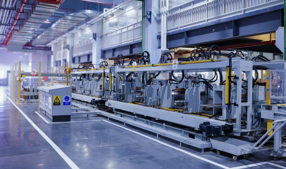 Hall industriel avec système de destratification